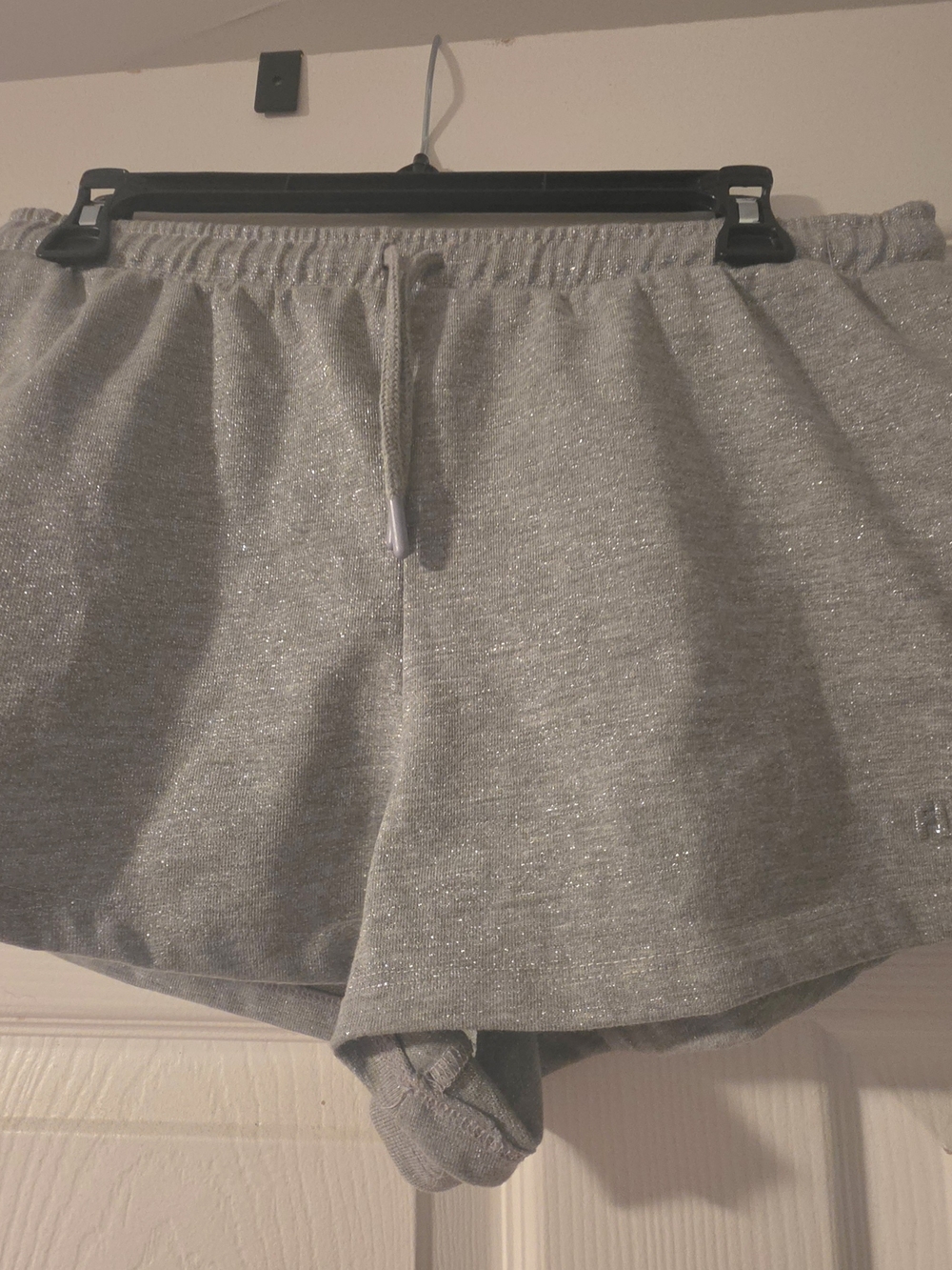 Zara Silver Metallic Drawstring Shorts